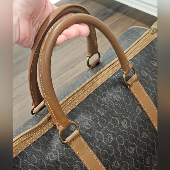 Vintage DIOR Honeycomb Weekender/Duffle/ Travel Bag W/ COA - Picture 15 of 16